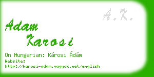 adam karosi business card